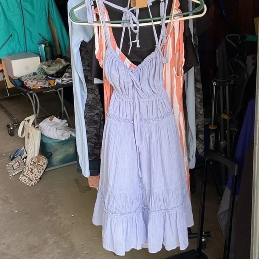 Strapless Light Blue Dress